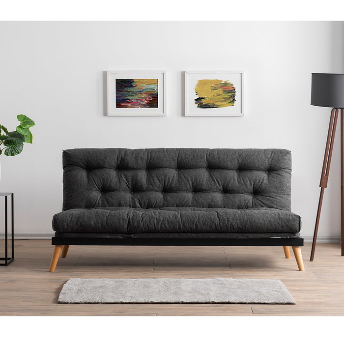 Atelier Del Sofa Saki - Sofá cama de 3 plazas Gris oscuro